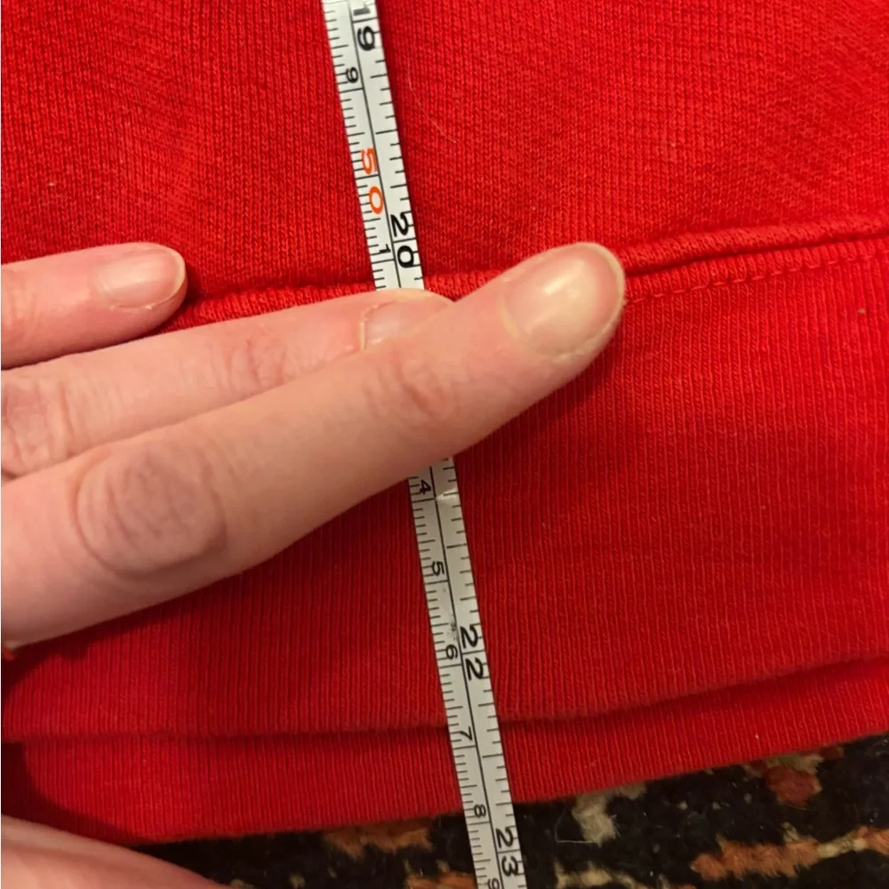 DONNI. Eco French Terry crew sweatshirt in Tomato, size M - Picture 3 of 5